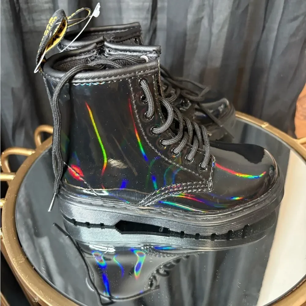 Dr. Martens Junior's 1460 Black Rainbow Patent Leather Boots